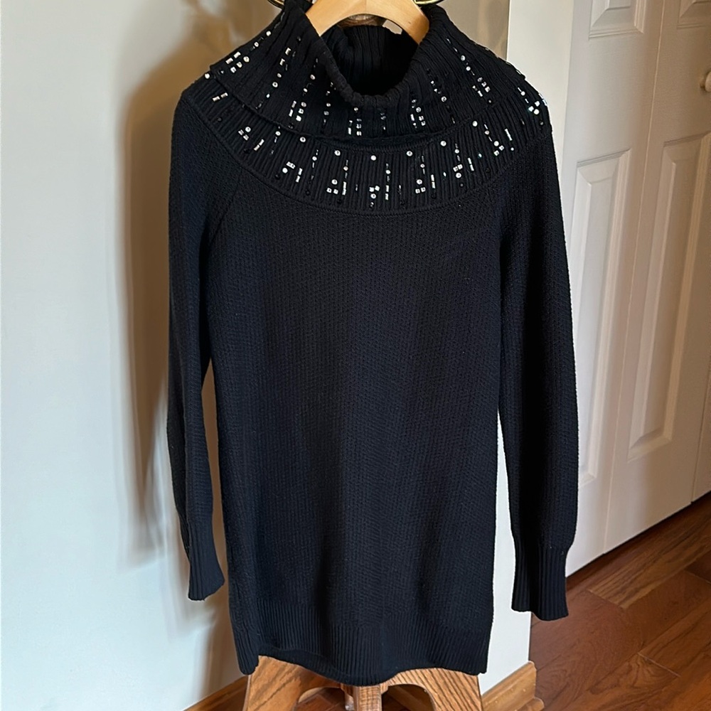 White House Black Market Sequined Tunic Sweater